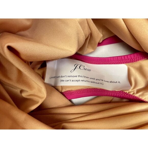 NEW J. Crew ruched ruffle one piece swimsuit‎ Size 6 Pink bathing suit sexy - Picture 4 of 6